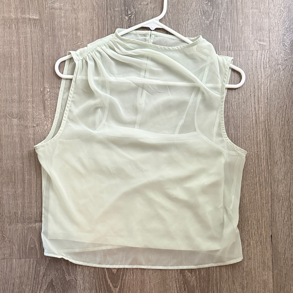 Abercrombie & Fitch Sheer Green Sleeveless Blouse